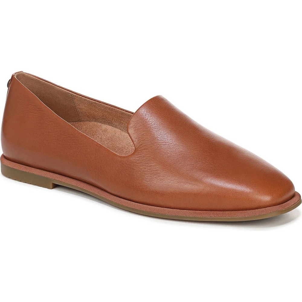 Vionic Willa Flat 2.0 Sz 9.5 Slip On Tan Leather Preppy Chic $140